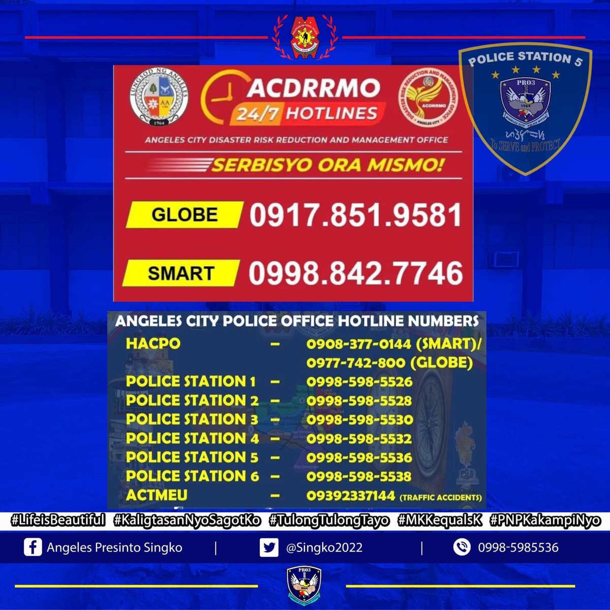 PS5_AngelesCPO's tweet photo. #LifeIsBeautiful
#KaligtasanNyoSagotKo
#TulongTulongTayo
#MKKequalsK
#PNPKakampiNyo https://t.co/OKre0Ppdzu