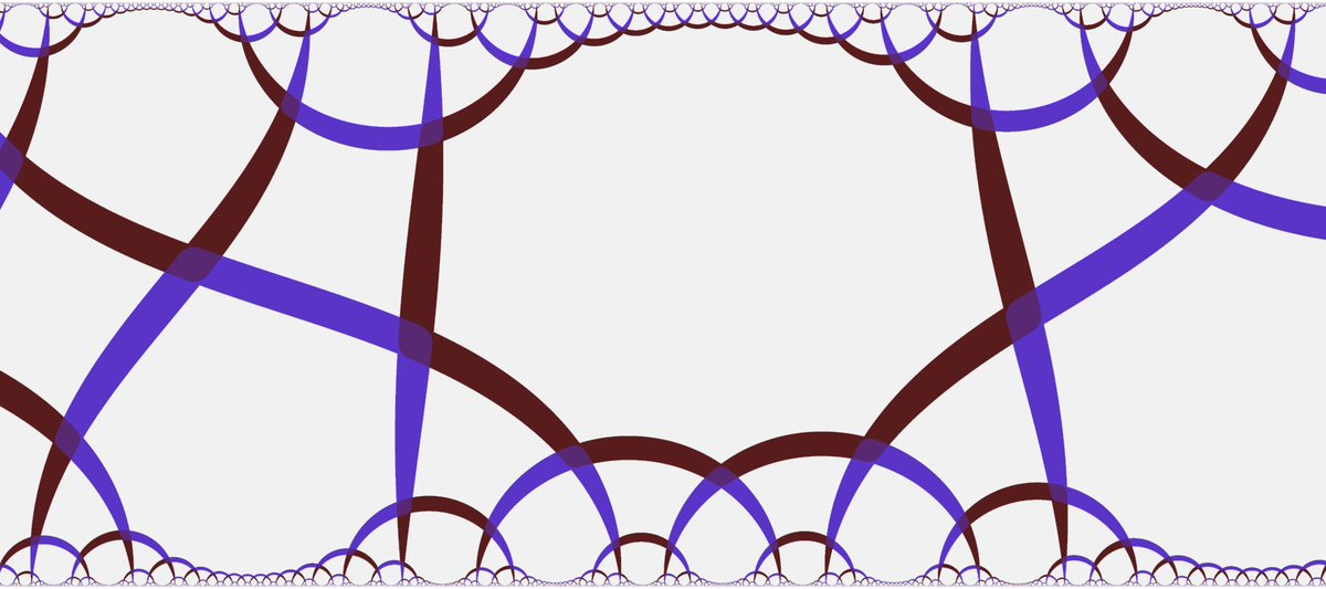 TilingBot's tweet image. #Hyperbolic #tiling shown in the band model. Cantellated {18,16}.