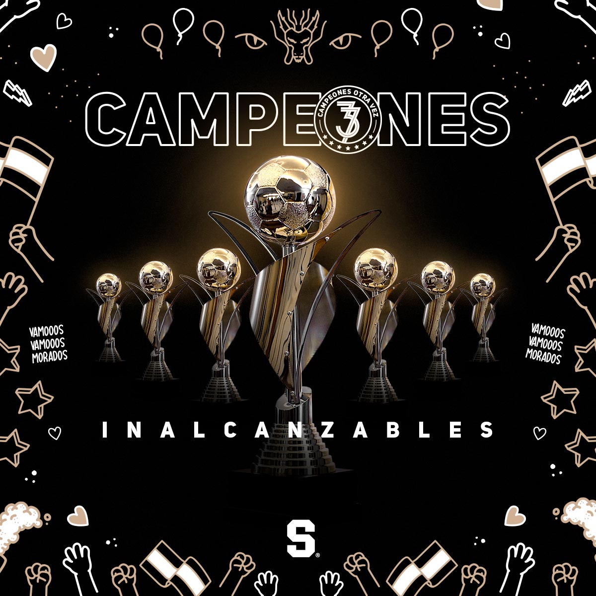 HOOOY, MAÑANAAA Y SIEMPREEEEEE 💜​

Somos Campeones Otra Vez, somos oficialmente #INALCANZABLES 🏆🏆🏆🏆🏆🏆🏆