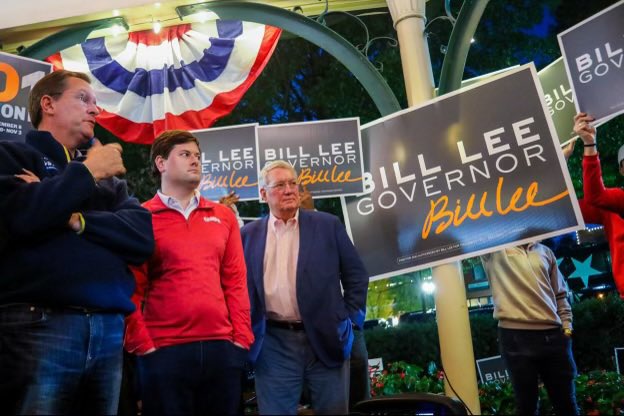 repgillespie's tweet photo. We are blessed in Tennessee to have the leadership of @GovBillLee, @Csexton25, and @ltgovmcnally. It was great to join them this evening for their last stop in West Tennessee for the #TennesseeWorks Bus Tour. https://t.co/pqilyP669j