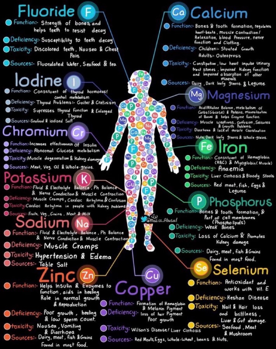Everything you need to know about minerals
 h/t: @BrownHospMed  <a href="/medics_AbuSaif/">يـزّن الغماس</a>
#MedTwitter #health