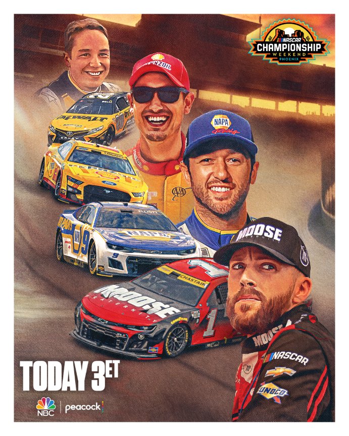 RETWEET if you'll be watching the <a href="/NASCAR/">NASCAR</a> Cup Series championship!

TODAY, 3P ET, @NBC and <a href="/peacock/">Peacock</a>.