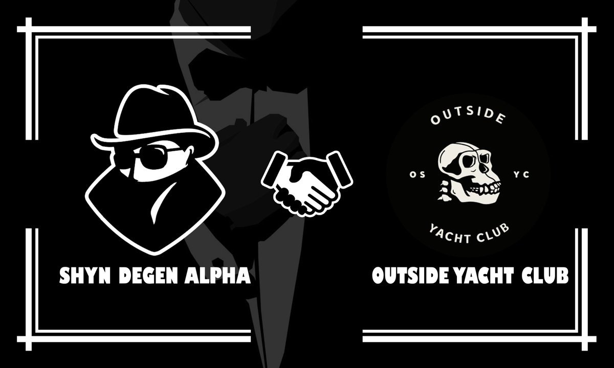 🎁 Outside Yacht Club x Shyn Degen Alpha 🎁

🎁 3x Whitelist Spot

Must Follow ALL :
- <a href="/outsideYc/">Outside Yacht Club</a>
- @ShynDegenAlpha
- @TanNguyenR

- Retweet , Like , Tag Friend

Reward 24 hours! ⏰
#NFT #NFTGiveaway #ETH