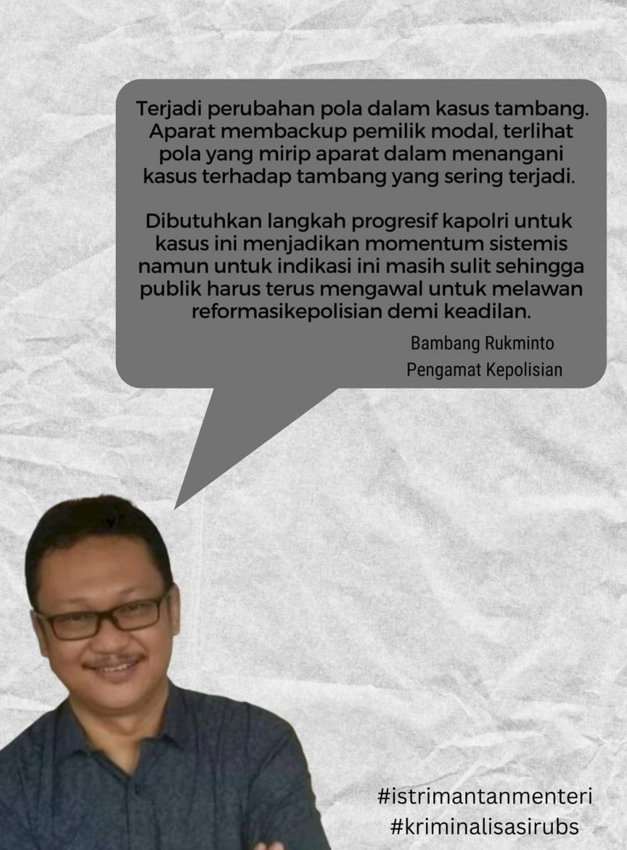 jeno_angelo's tweet photo. Perubahan pola dalam kasus tambang.... Aparat membackup yang bersalah... Adanya indikasi kasus penyuapan terhadap aparat
#istrimantanmenteri #kriminalisasiinvestor #HanifahHusein #ptrubs #bisma #paula #persebaya #prayforkanjuruhan https://t.co/qSyXrErnlG