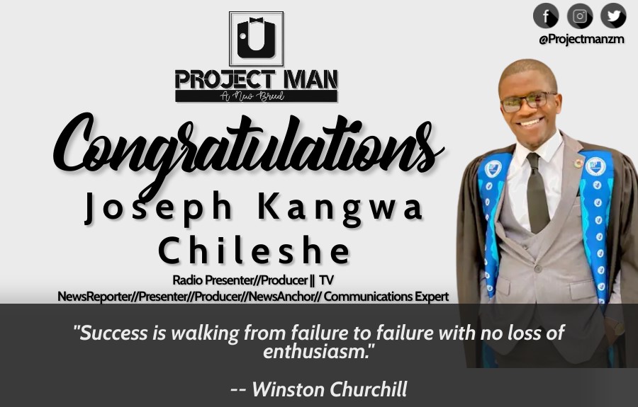 Project manzambia wishes to congratulate you on your graduation @JosephKKaluba .
#SupportingMen
#ANewBreed
#projectmanzm
#understandingaman