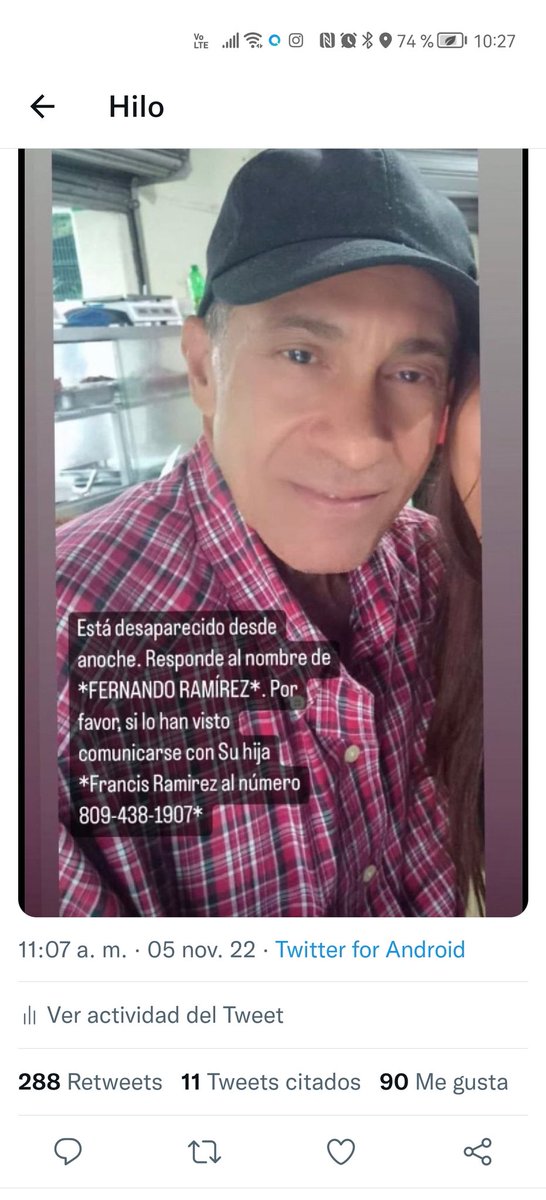 Cerca de 800 rt en estos 3 casos hoy.
Cada uno de esos rt cuentan y se multiplica la cantidad de personas atentas y la ayuda.
Han sido días grises. Mantener la fe y esperanza nos queda.
Estamos muy agradecidos por todo el apoyo que recibimos de los casi 7k que hoy somos.