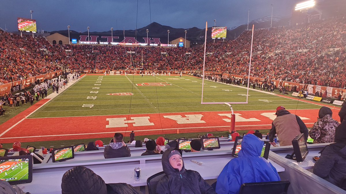 First Utes Football game in over a decade with my brother in law. A family asked if we could switch seats so they could sit together - turned out to be an ex-Ravens offensive lineman and we got box seats with free food! Being nice pays off! #GoUtes!
