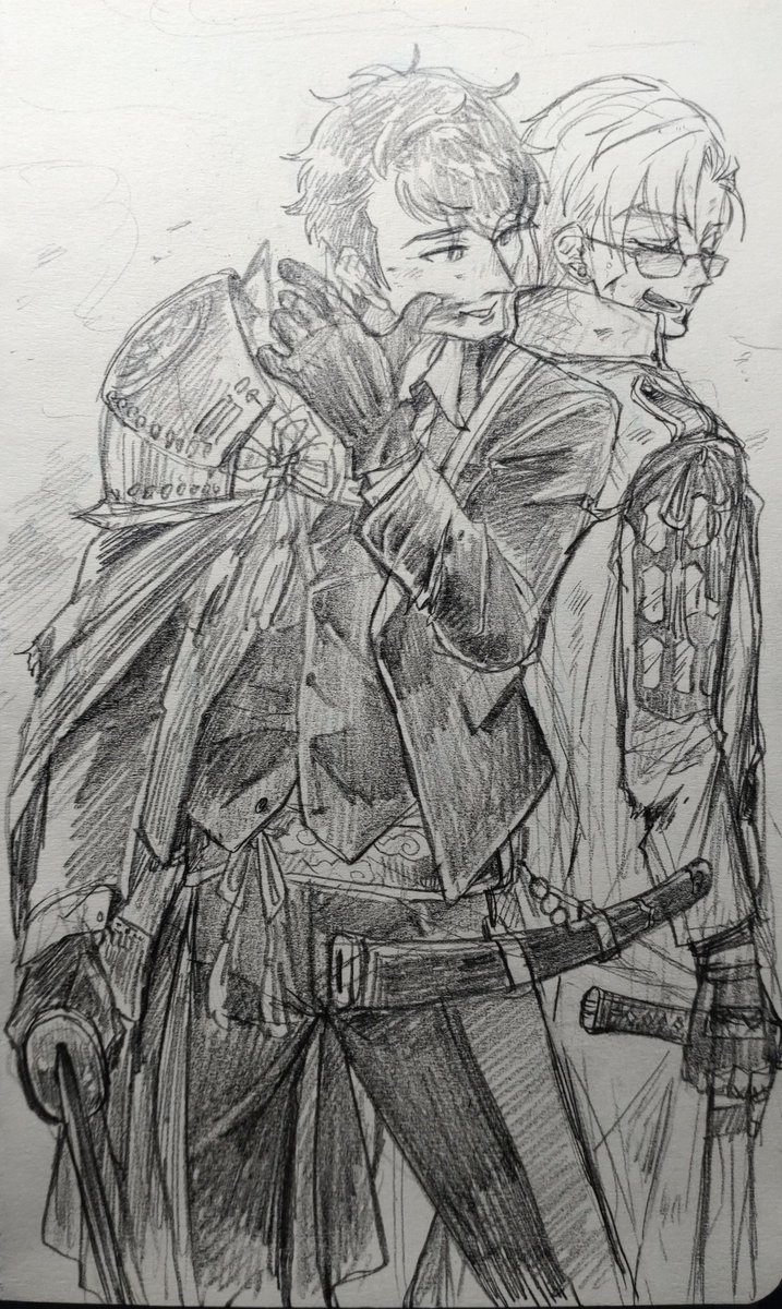 似たような絵ばっか描いてるなと思うけど要するにアカウントのサビなんですよね 仲良く戦場でイキイキしている小豆さんとチョモさんが好き 