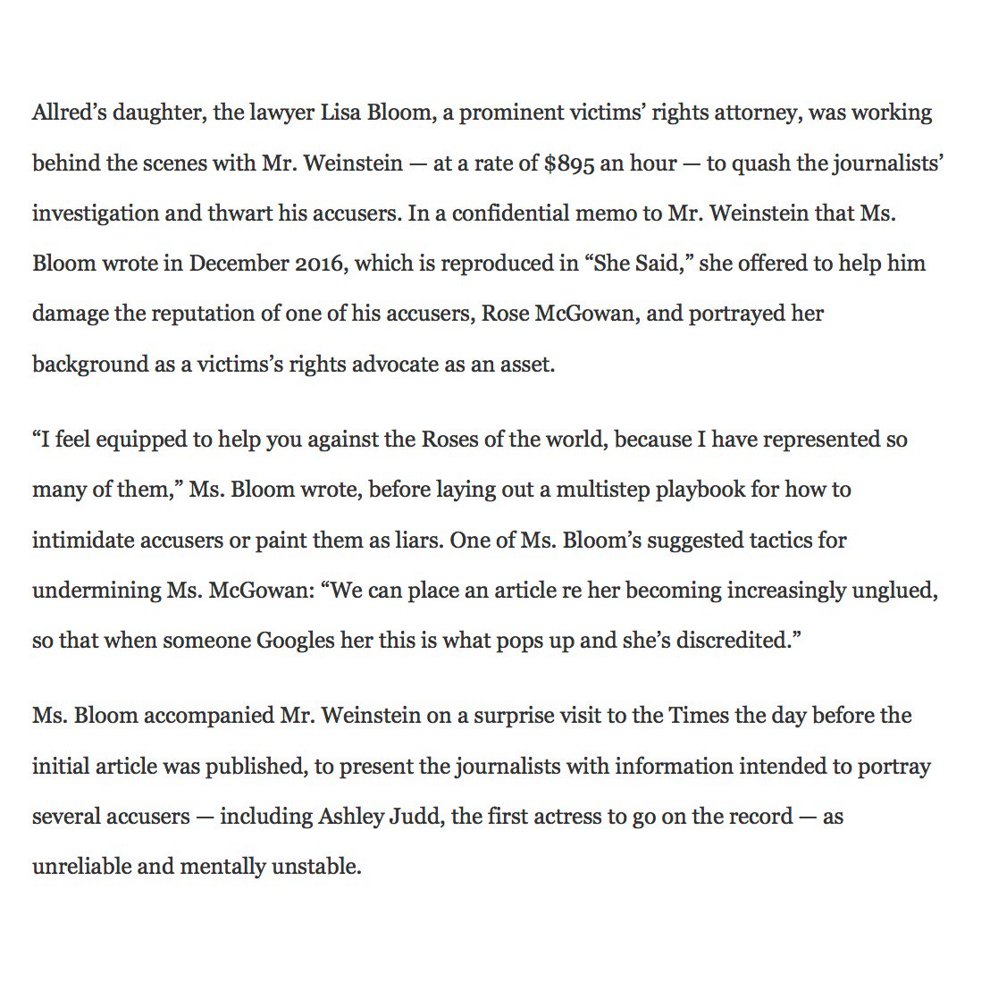 RosewinProds's tweet photo. @AOC I'm with you,@AOC but...retweeting "#LisaBloom"???one of  #HarveyWeinstein's "#GhislaineMaxwell"s i.e.,  r*per facilitating participant in r*pe victims' intimidation??? Lisa Bloom should be disbarred and criminally prosecuted. Reminder From: #JodieKantor's "#SheSaid": https://t.co/96a30M0iyx