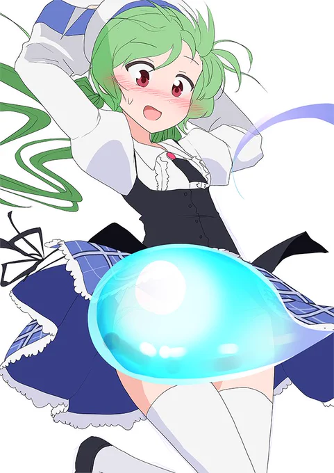 強風が吹いて、帽子は何とか押さえたけどスカートは守り切れなかったコメットちゃん#アズールレーン#アズレン 