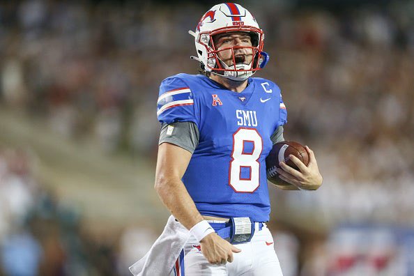 Tanner Mordecai vs Houston: • 28/37 • 379 yards • 50 rushing yards • 10 TOT TD A performance for the AGES by the SMU QB 🔥