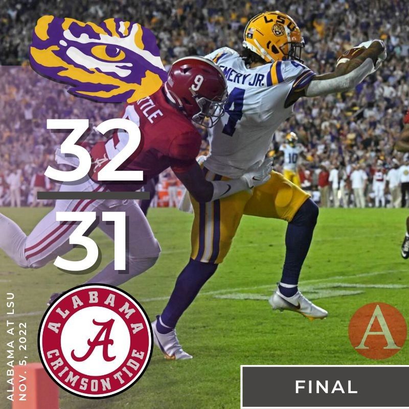 NOLAnews's tweet photo. The LSU Tigers beat the Crimson Tide in overtime! https://t.co/4n0CIRbH4C