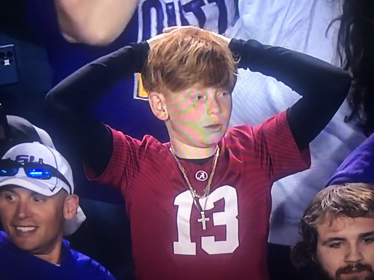 BlackLeBatard's tweet photo. I’m here for all the PAIN! Not even kids are safe!!  #bamavslsu https://t.co/UkEm8YMGKZ
