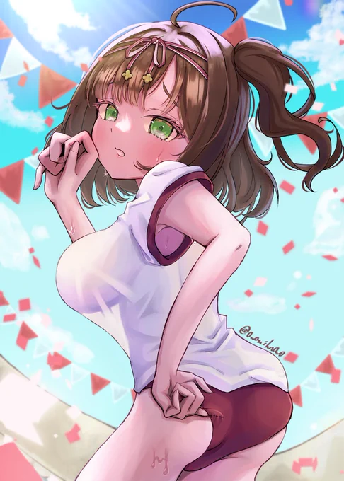 また메메(メメ)ちゃん( )のご依頼でイラスト描かせていただきましたー!体操着メメちゃん、とてもドキドキしながら描いてましたメメちゃんと運動の秋を楽しみましょう!#ART4MEME  