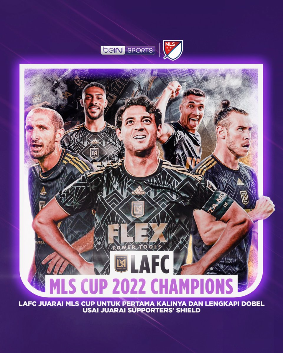 beINSPORTSid's tweet photo. LAFC JUARA MLS CUP 2022 🏆

Lewat pertandingan yang super dramatis, @LAFC akhirnya menjadi juara MLS setelah menumbangkan @PhilaUnion lewat adu penalti 🎉

#beINMLS https://t.co/vK5XskzowS