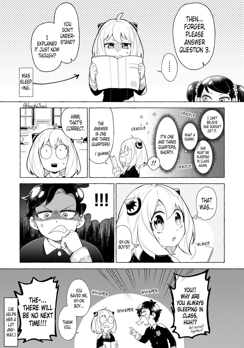 Kurogashi15's tweet photo. @hachi3uri EN Translation

"If Sy-on Boy knows about Anya's ability 🦅🥜" (Grown-up)
#damianya 

Translator : @Kurogashi15 
Proofreader : @treeckostars 

All credits to the Artist! Have a nice day! https://t.co/0Dk1UlvB8z