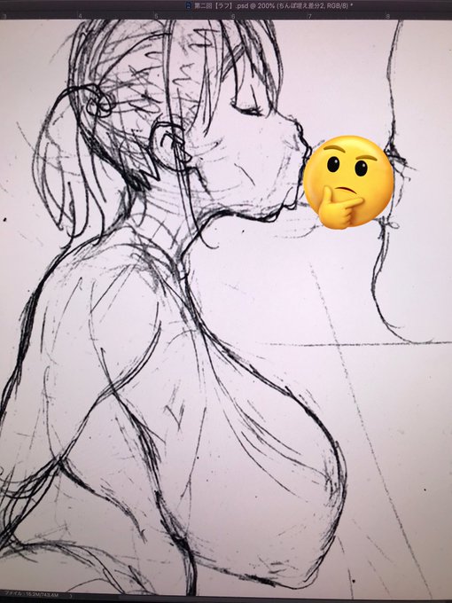 来月の永井さんのカラーラフひと通り終わったので原画進行中していきます_φ(・_・ 画像はコンテ→カラーラフへの変遷。 #進捗報告 