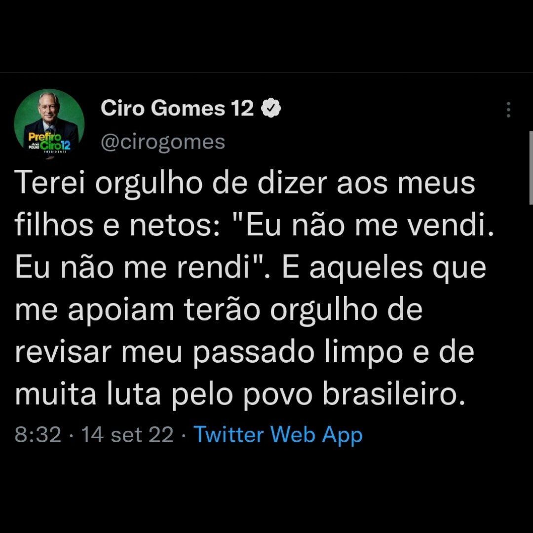 Parabéns <a href="/cirogomes/">Ciro Gomes</a>, pelo aniversário, pela luta e por seu amor incondicional ao Brasil.