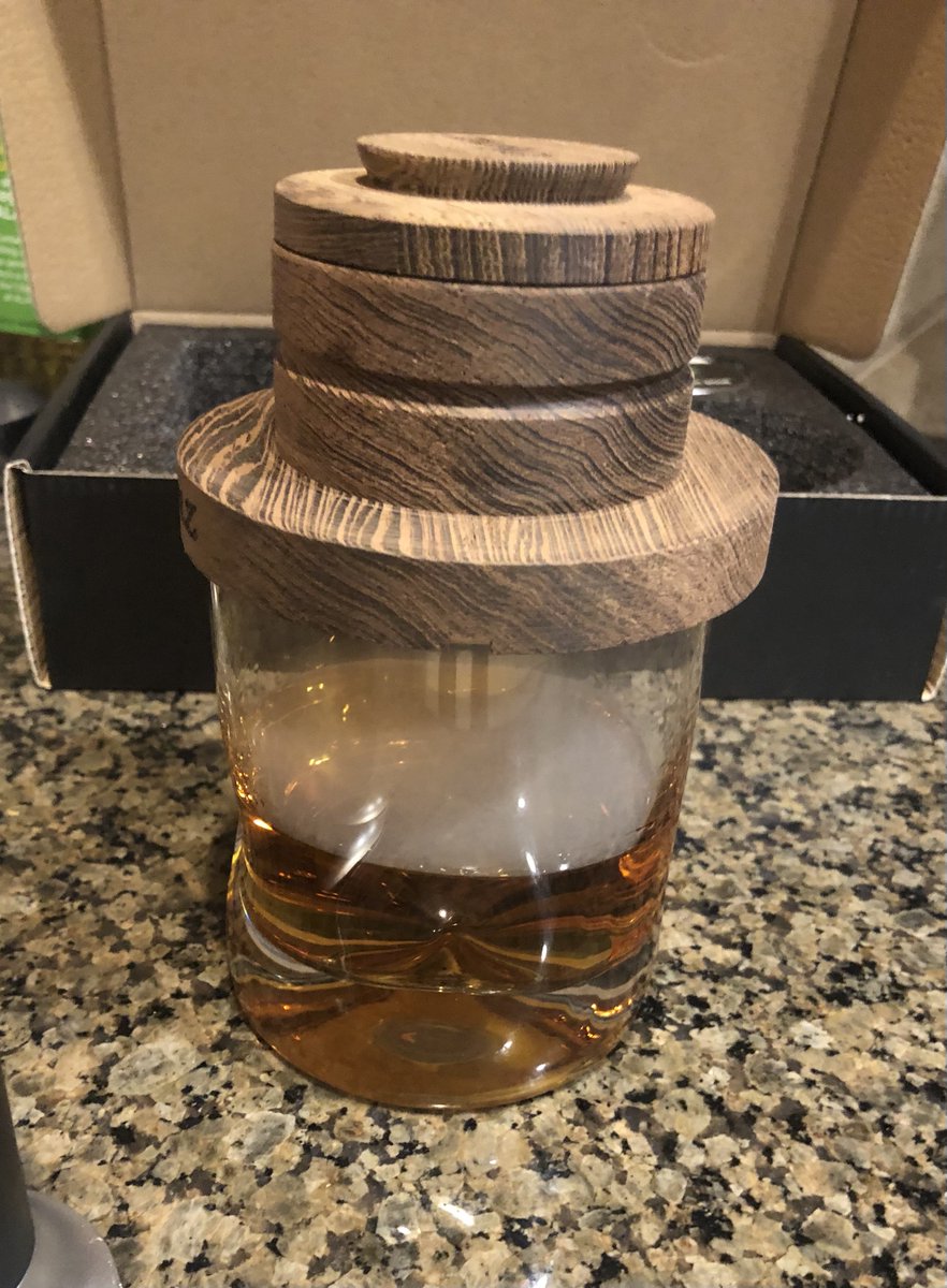 HeadlessZeke's tweet photo. My wife got me an awesome whiskey smoking kit for an anniversary present. Taking it on its inaugural voyage tonight. https://t.co/vnYZRYXHrM