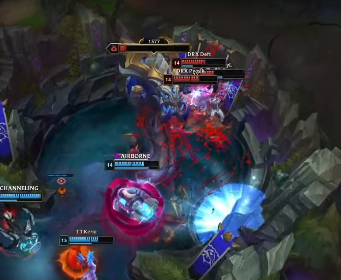 IWDominate's tweet image. PYOSIK smited at 1.4k vs no jungler, REPORTED.