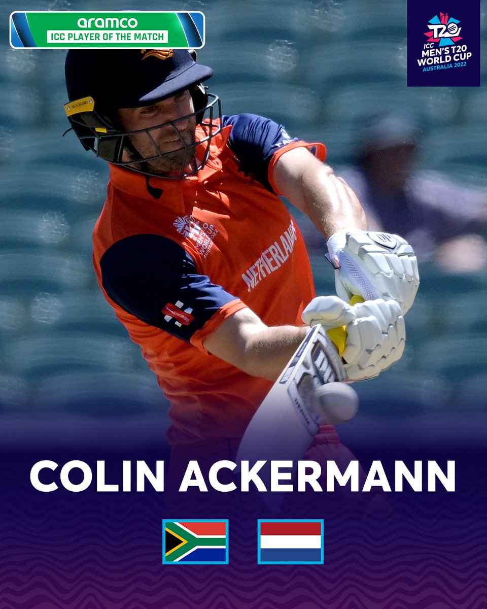 A brilliant performance with both bat and ball 👏

Colin Ackermann is the <a href="/aramco/">aramco</a> POTM from #SAvNED 👏 

#T20WorldCup