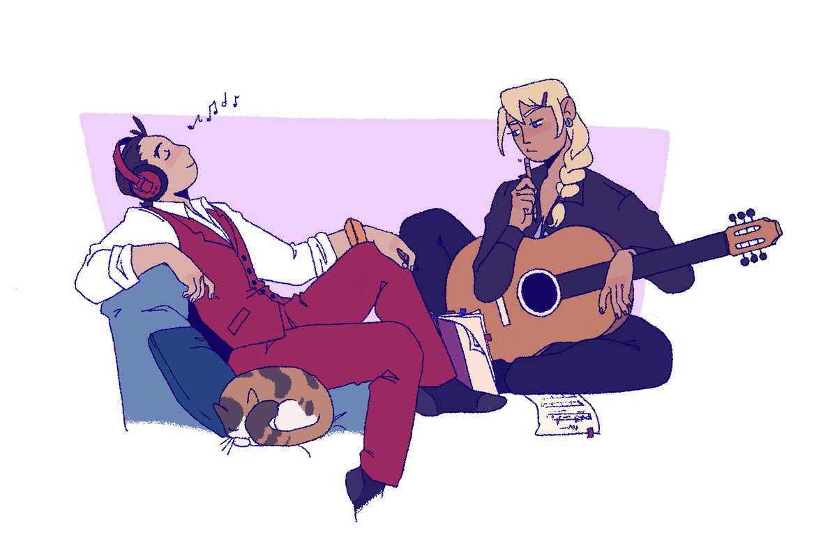 「klavier and apollo's quiet night in  」|nora gradeのイラスト