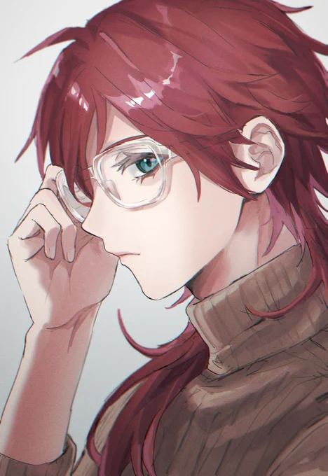 クリアフレームの眼鏡をつけて欲しくはあるよ #イロ絵す 