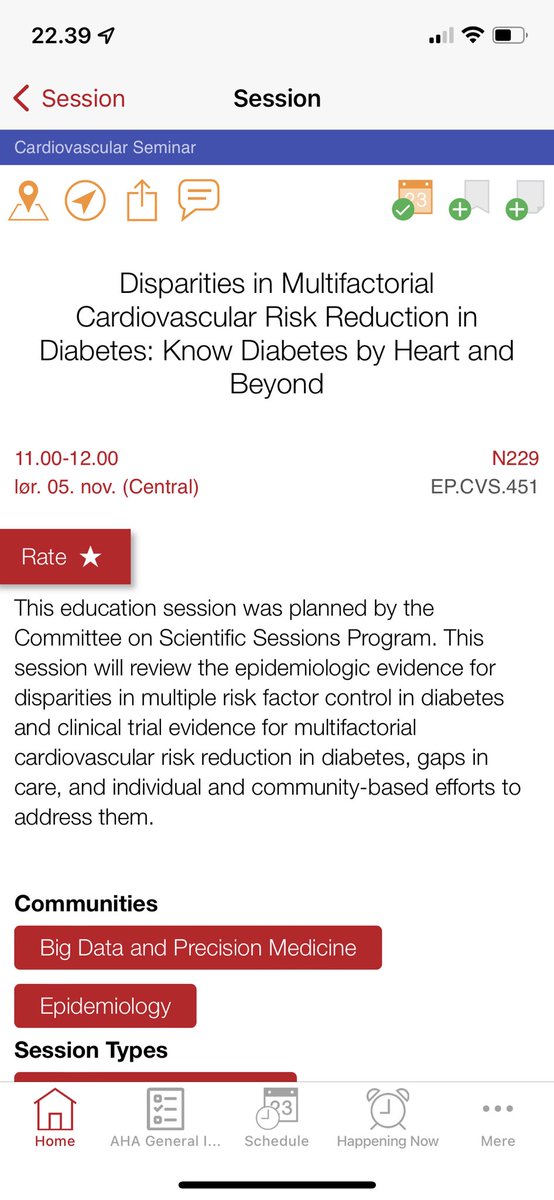 Great session today about disparity’s in CVD risk management in diabetes. My take home: we know that to do but we still don’t know how to do it! Especially in the lower income parts of society- were it would be most effective 😳🤥#aha22 #diabetes