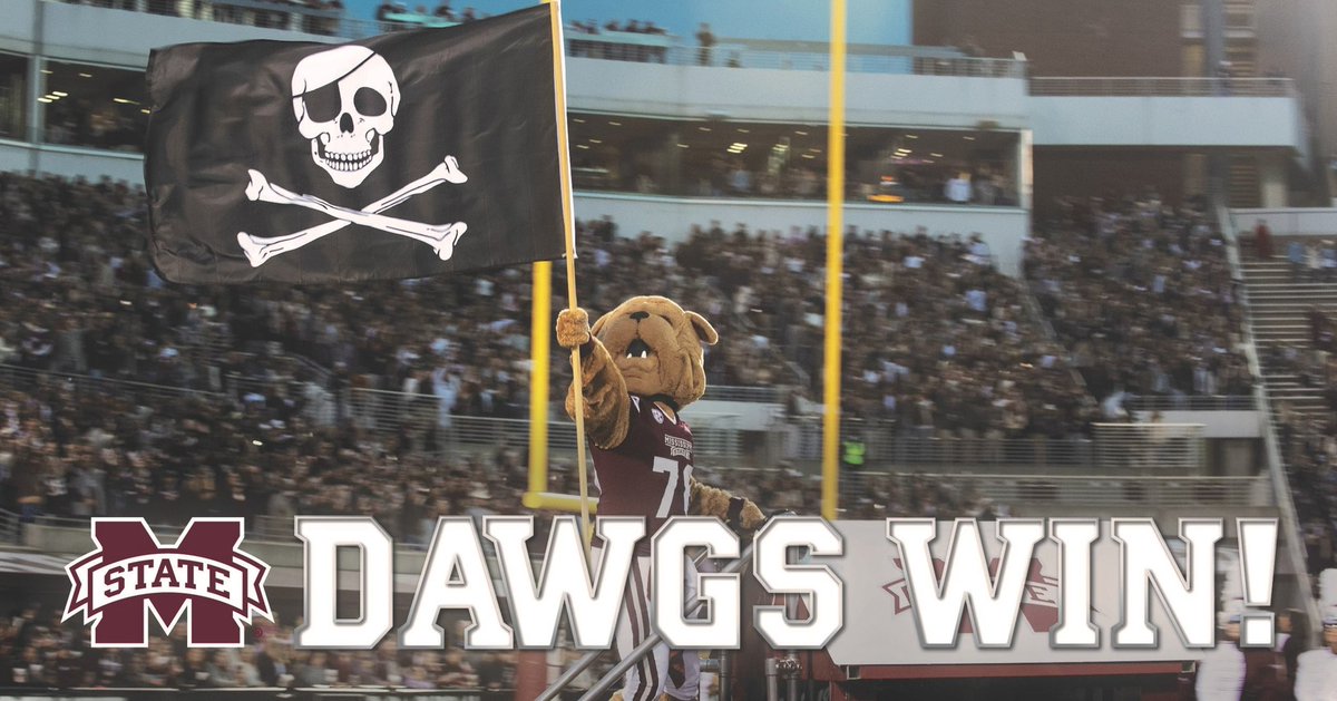 msstate's tweet photo. Congrats to our Dawgs, who are bowl eligible after outlasting Auburn 39-33 in overtime at Davis Wade this evening. #HailState https://t.co/hPkaU95Ckp