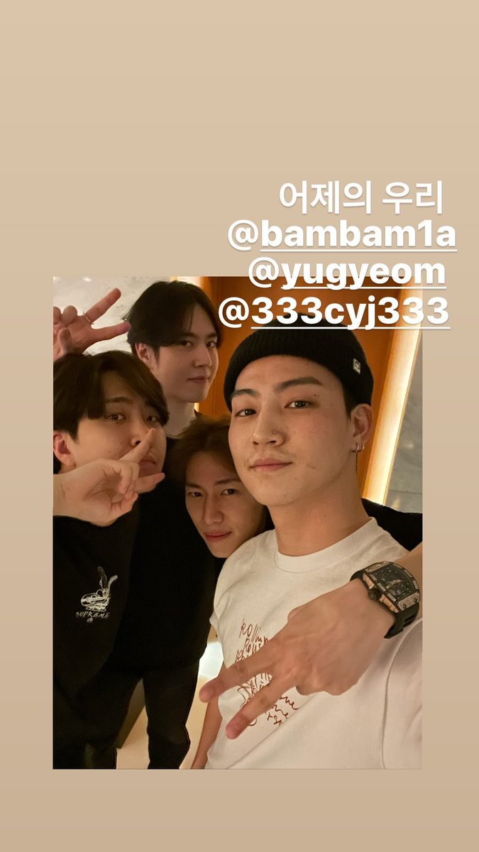 TeamGOT7Brasil's tweet photo. ACORDA AHGASE

Storie do JAY B

Legenda: "Nós ontem"
😭😭😭

#JAYB #Youngjae #Bambam #Yugyeom #GOT7 https://t.co/Sml9kiuoq5