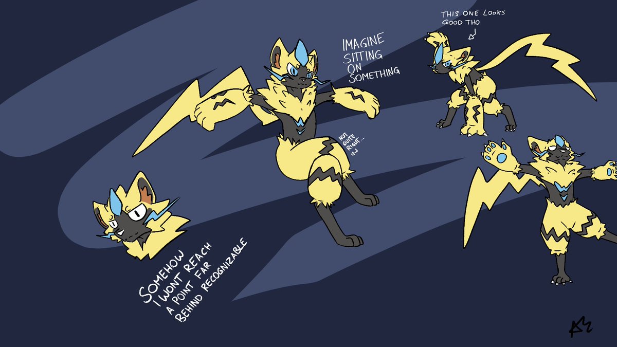 This time i did a few Zeraora drawings.
Not my proudest of works but it's important to keep on going anyways!