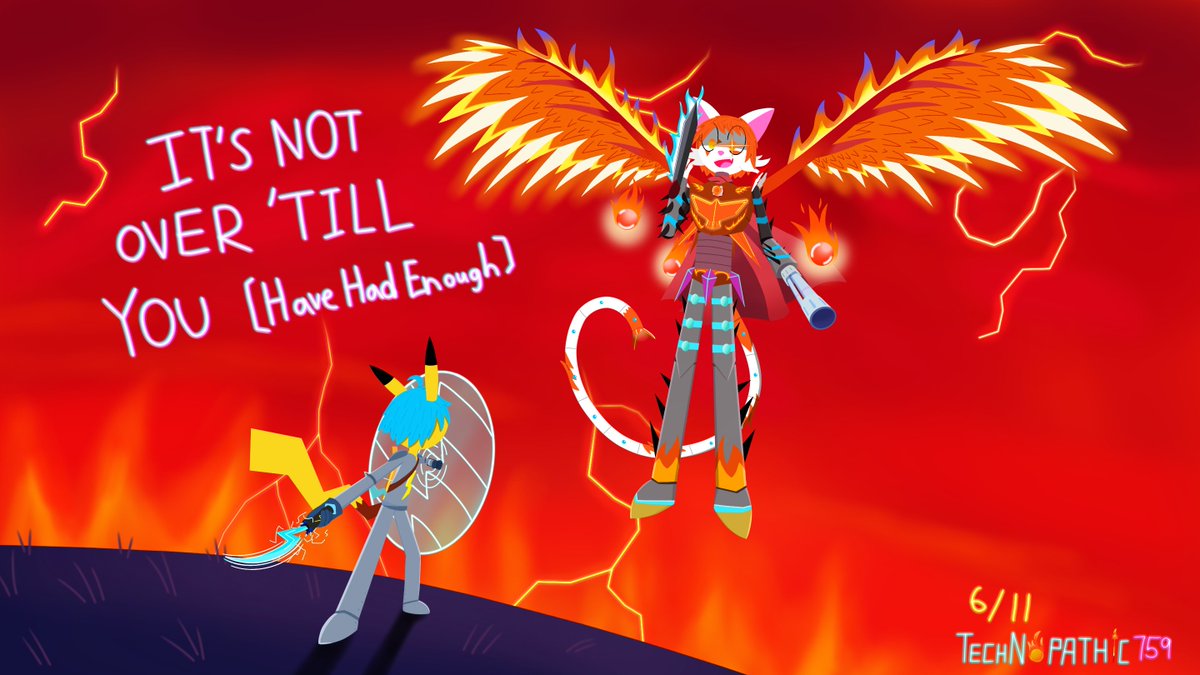 Technopathic759's tweet photo. NEON ISN'T THIS BODY JUST PERFECT?! I CAN [Fly] WITH NO [Strings], MAKE [Soul Fire], AND BEST OF ALL, [Free Floating] FIREBALLS!!
@MPikachu78

#anthro #oc #ocart #fanart #deltarune #powerofneo #neo #phoenixpower #fire #knight #robot #spamtonneo #phoenixwings #apocalyptic #cape https://t.co/FwTnwyyYAG