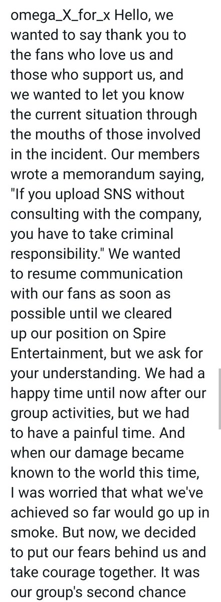 hwicetag's tweet photo. Taedong's sister posts on Instagram stories with caption "Please follow the member's communication account."
Instagram handle:
Omega_X__For_X

Omega X has created a rogue communication account to publish their own letter about Spire. 
#PROTECTOMEGAX https://t.co/GIgskmqCce
