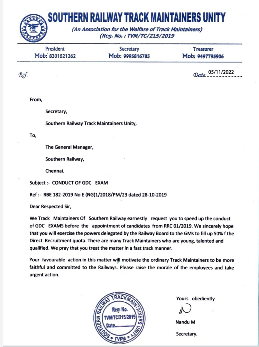 TrackmanSASR's tweet photo. GDCE Vacancy is not coming for a Very Long Time,Please Conduct GDCE Vacancy Sir @GMSRailway @SalemDRM @AIRTUINDIA @DrmChennai https://t.co/LmA9TK0mmL