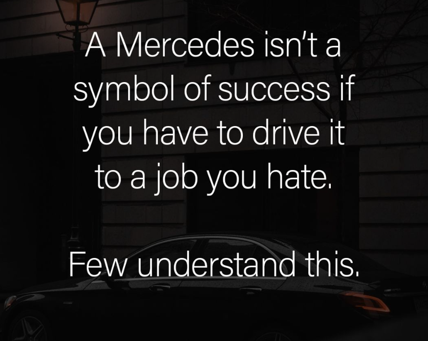 OfficialAzonyx's tweet photo. Lots of unhappy people with expensive toys! I'd rather walk to a job I love, than drive an expensive car to a job that owns my life. Real talk. https://t.co/ujuvhojqsM