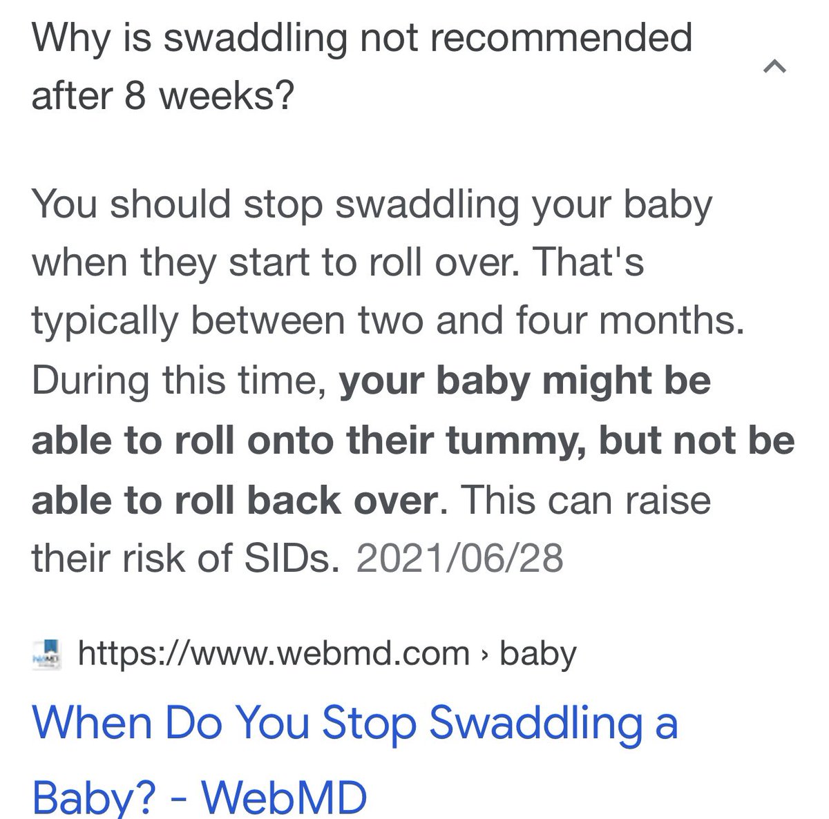 <a href="/Ortho_FL/">おると🦴整形外科医@筋トレ</a> 欧米のスワドルが日本に伝わった製品なのですね。股関節の件もですが、生後約8週間までと使用期間がしっかり守られてないと窒息事故や乳幼児突然死症候群(SIDS)のリスクをあげることが、日本ではあまり知られていないように感じました。念のため。
