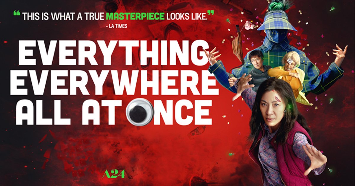 andrew_pask's tweet photo. Everything Everywhere All At Once. A fast-paced jump through the multiverse – complete with hotdog fingers, bagels, and a raccoon in a chef’s hat. Packed with charm, humour, movie references... and a little reminder about the importance of kindness. Lovely stuff. #apfilms https://t.co/JwBzQOWeaB