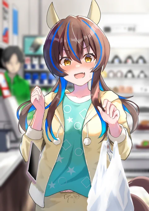 完全にオフの状態でコンビニに行ったらトレーナーと鉢合わせたギャル#ダイタクヘリオス #ウマ娘 