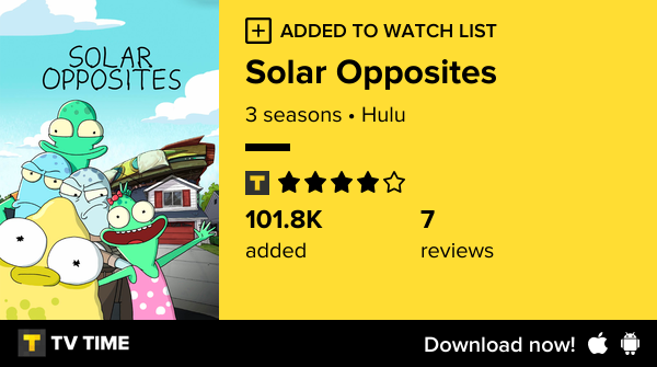 kn__dra's tweet photo. I've just started following Solar Opposites https://t.co/48BV2legzM #tvtime https://t.co/X8tBOhSENo