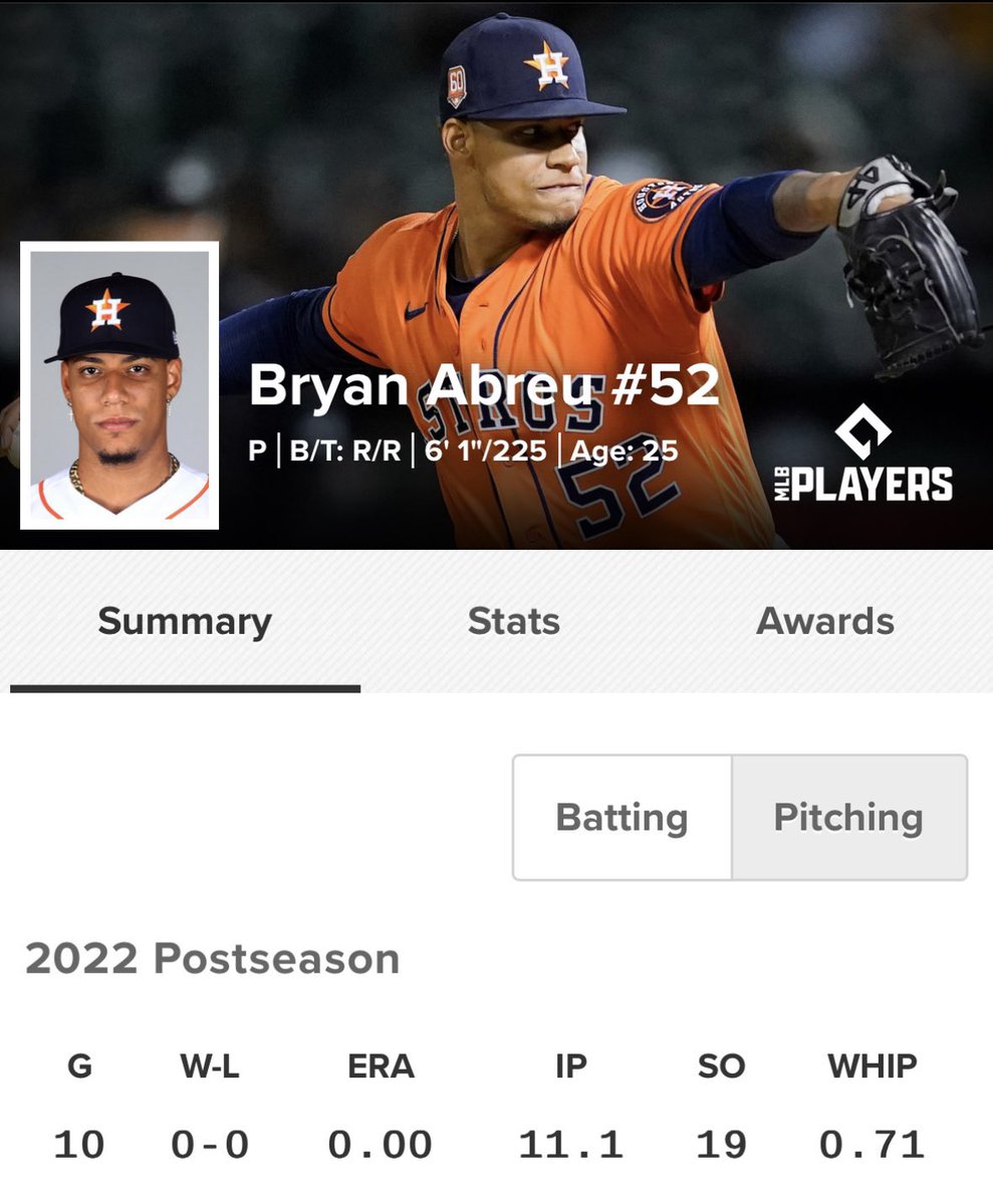 Bryan Abreu may have just had the greatest postseason by a reliever in history.