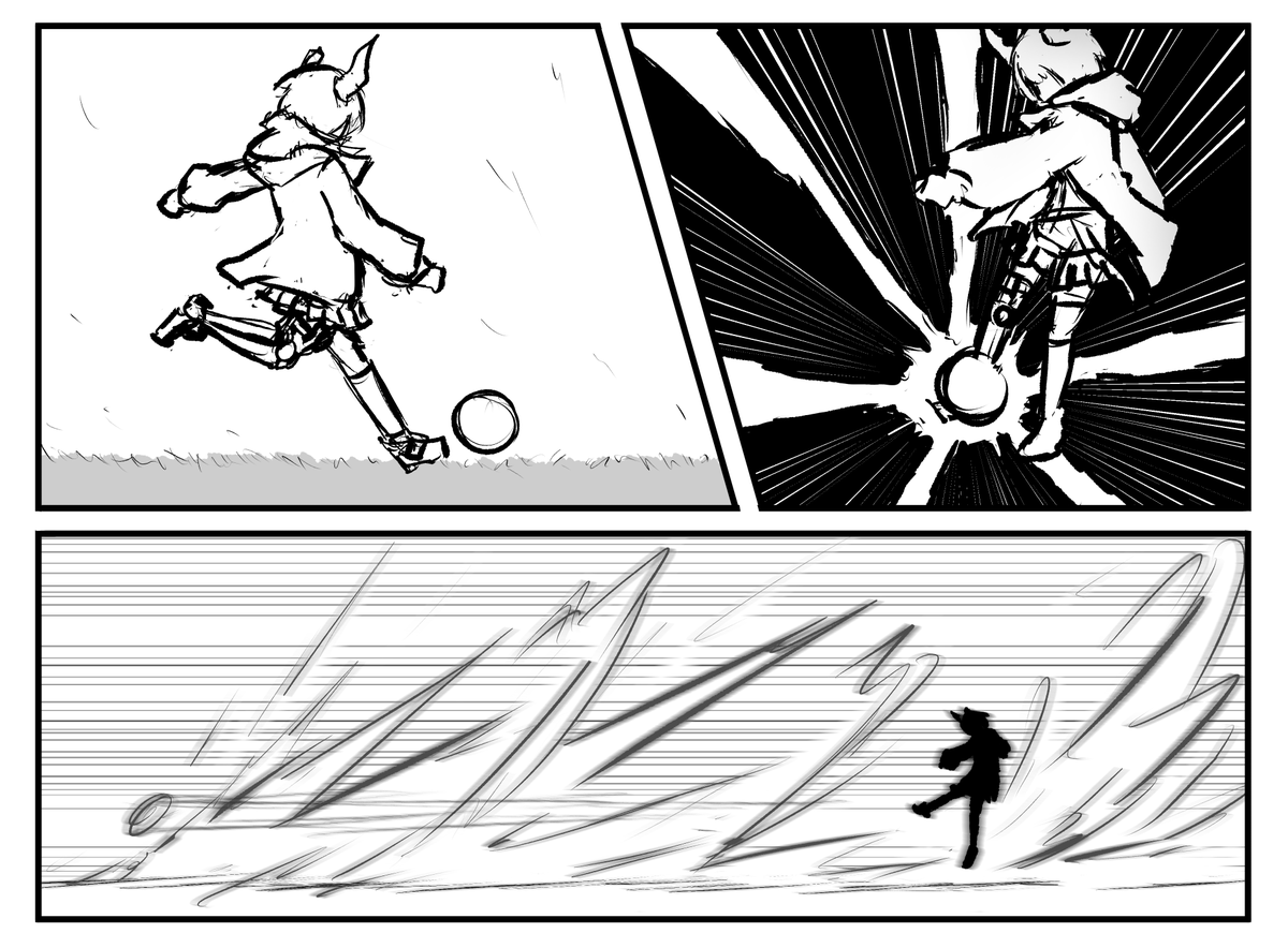 [Daily Vulcan Sketches #46]
Vulcan can deals 1k damage with just her mechanical leg, so maybe this is what happen if she play soccer 