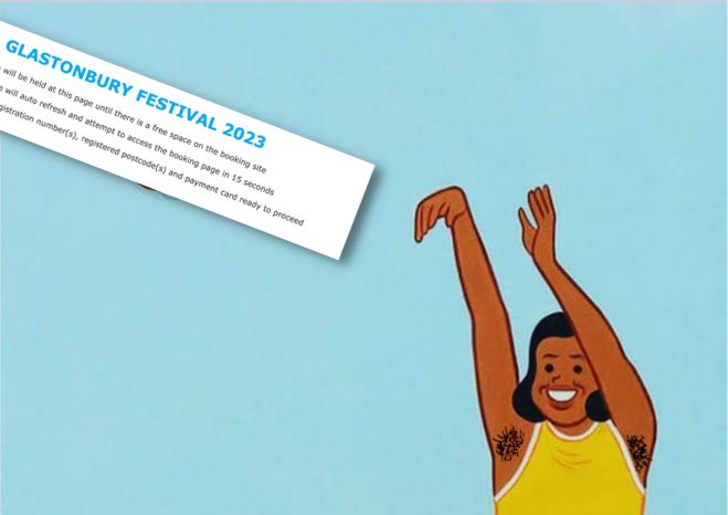 At least I was productive and made a meme during my #Glastonbury ticket buying refreshes