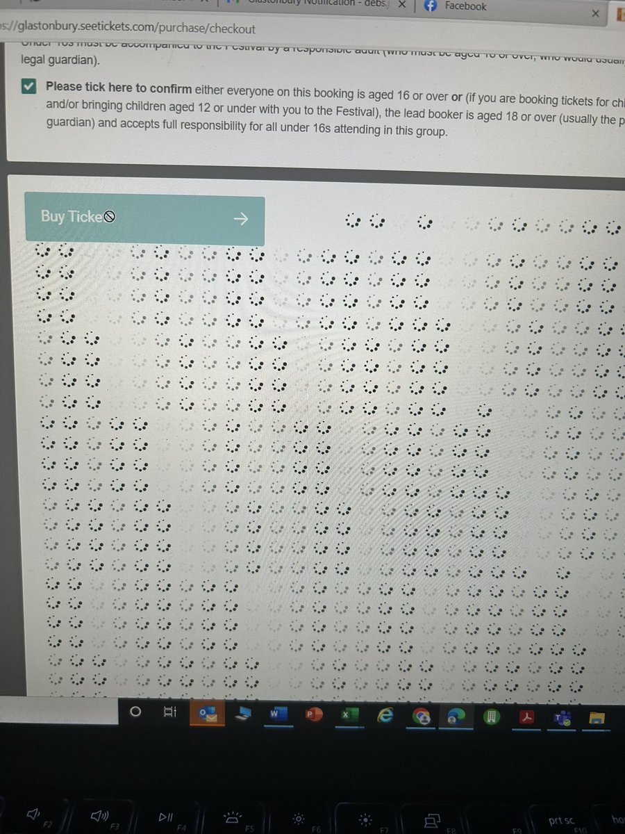 JohnsonDebs's tweet photo. @glastonbury Gutted that the latest crash came when I had 5mins 18 seconds to buy the tickets then this happened https://t.co/pcT4ZWw2Zm