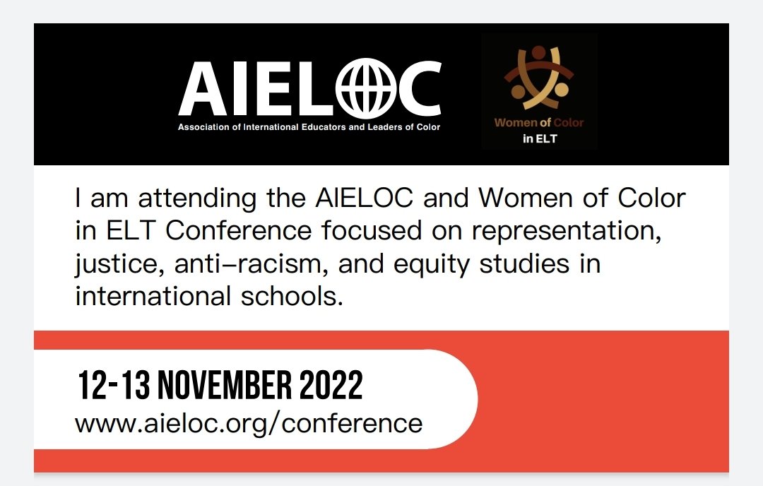 This is happening next weekend. Sign up if you haven't already. See you all there. @GlobalKdsl @WOCinELT @ECIS_DEIJ @CISEducation @decolonise_intl @ISSCommunity @iborganization @Ann_Palmer20 @WomenEd
