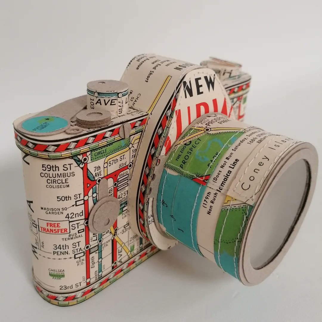 paperjennifer's tweet photo. Lovely Map SLR Camera commission including many memories for 1 lucky colleague
The commissionioner said "You have really knocked the ball out of the park with the wonderful New York camera. Wow. So amazing and the detail and way you have used the papers is phenomenal. Thank you" https://t.co/LIH2VDzLCo