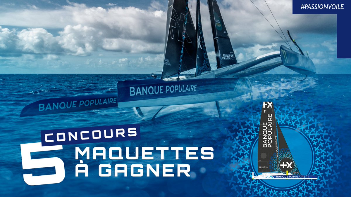 ⛵ Jeu concours ⛵

Le départ de la <a href="/RouteDuRhum/">Route du Rhum - Destination Guadeloupe</a> étant décalé à mercredi 9 novembre à 14h15, nous remettons en jeu 5 maquettes ... histoire de vous faire patienter un peu 😁

Pour jouer : follow <a href="/VoileBanquePop/">Voile Banque Populaire</a> + RT !
 
Tirage au sort demain à 11h.

#AllezArmel #PassionVoile