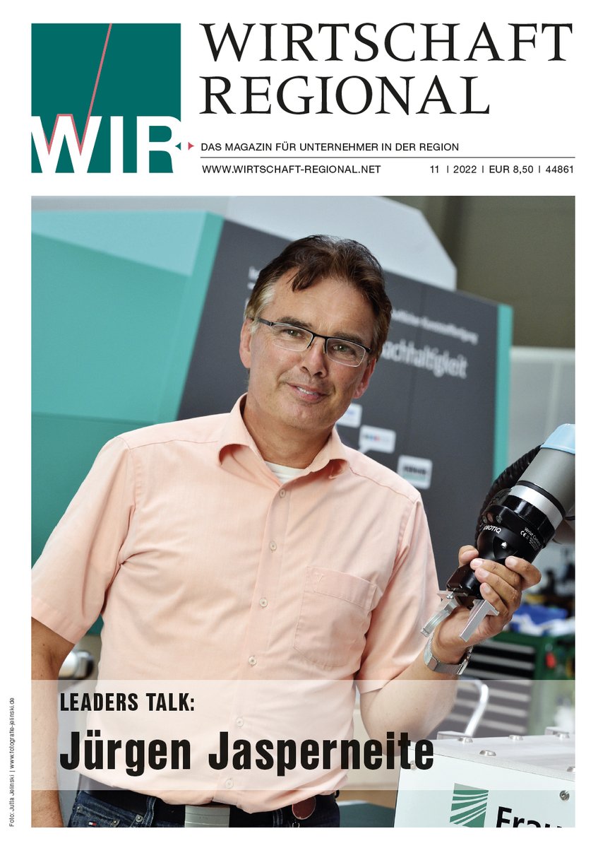 Unser <a href="/FraunhoferIOSB/">Fraunhofer IOSB</a> Institutsdirektor Prof. Jürgen Jasperneite im Interview mit dem Magazin Wirtschaft Regional. ➡️bit.ly/3Wxnm1w