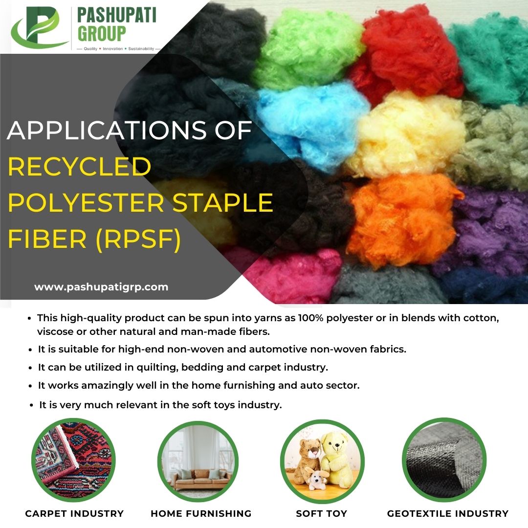pashupatigrp's tweet image. Applications of Recycled Polyester Staple Fiber (RPSF)
.
For More Information, Call on 📞 (+91)- 96340-97028
.
Visit at: pashupatigrp.com
.
#pashupatigroup #recycledpolyesterstaplefiber #polyesterfiber #wovenfabric  #ecofriendly #plasticbottles #industrialwaste