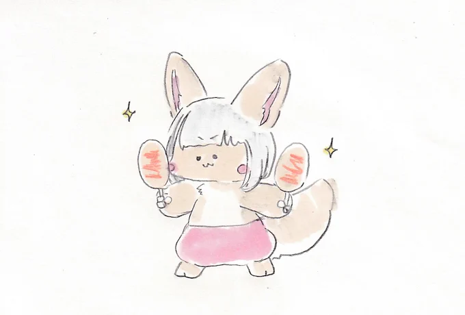 両手にアメリカンドックで最強。#イラスト #メイドインアビス 