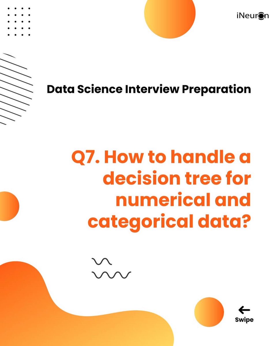 ineuron_ai's tweet photo. Data Science Interview Question ( Part 2 ) #question6 
:
To learn more about data science, register yourself in job Guarantee full stack Data Science Bootcamp 2.0 and get 30% Special Discount.

Apply Discount Code: PRIYAG30

https://t.co/szrFrSNgOr

#ineuron #datascience https://t.co/KLJMDMkB7j